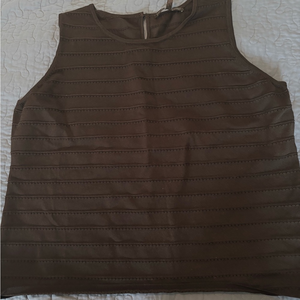 White House Black Market Black Knit Tank Top